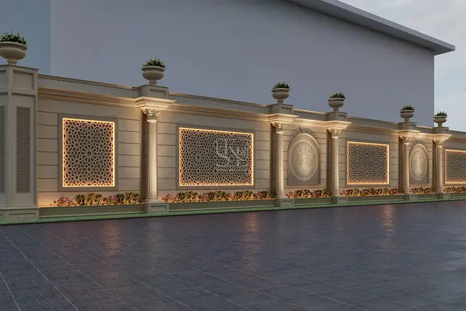 Boundary wall design - Stone art By SKL