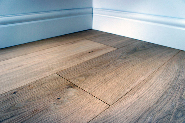 Unfinished hardwood flooring
