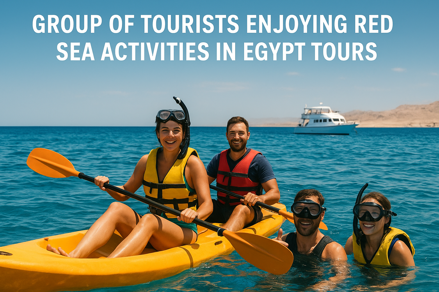 Group of tourists enjoying Red Sea activities in Egypt tours