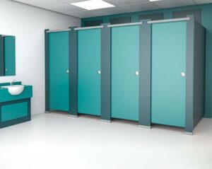 Modern toilet cubicle design installed in a corporate office in Delhi