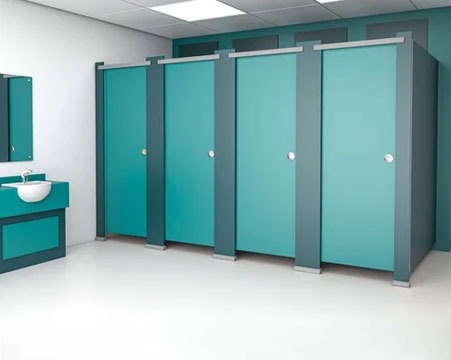 Modern toilet cubicle design installed in a corporate office in Delhi